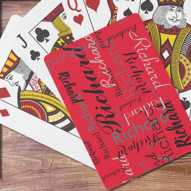 Add Name to get Personalised Red Playing Cards (Creator Uploaded)