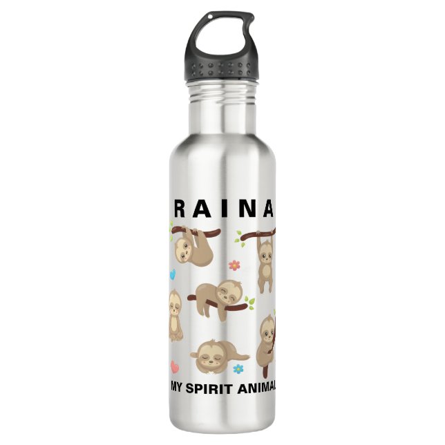 Add Name to Personalised Sloth - My Spirit Animal 710 Ml Water Bottle (Front)