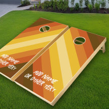 Add Name to Retro Stripes and Warm Sunset Colours