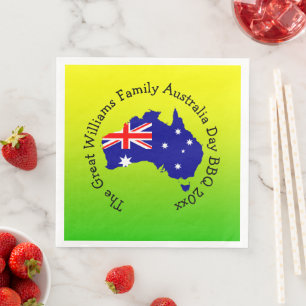 Add Name Year Australia Day BBQ Dinner Napkin