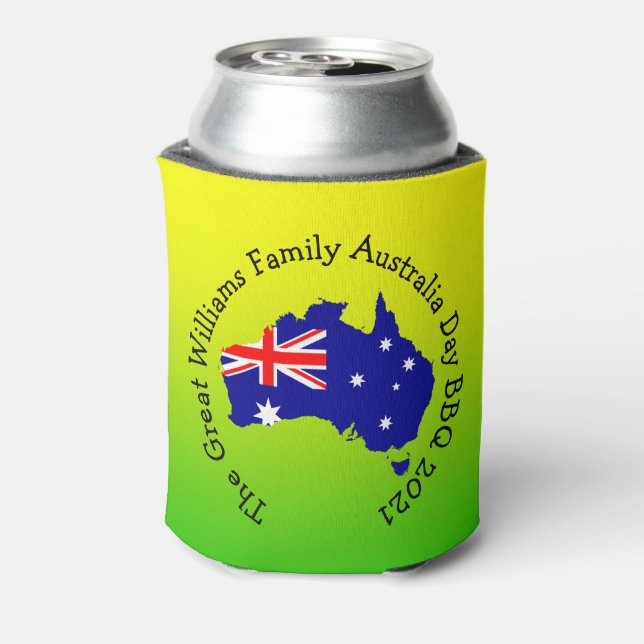 Add Name Year Australia Day BBQ Stubby Holder (Can Back)