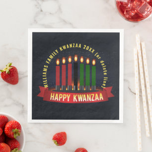 Add Name Year Kwanzaa Candles Napkin