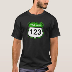 Add Name Your Number Racing Identification Green T-Shirt