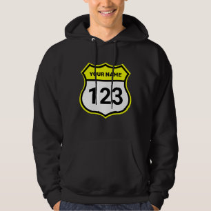 Add Name Your Number Racing Identification Yellow  Hoodie