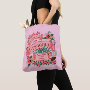 Add Names Change ALL Text Favourite People Call Me Tote Bag