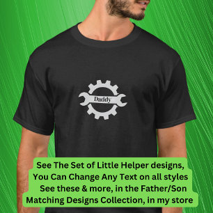 Add Names Daddy Mummy Wrench Gear Workshop T-Shirt