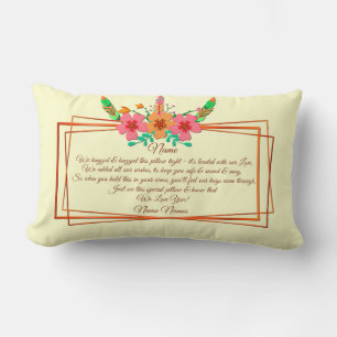Add Names Edit Text, I We Hug Hugged Boho Flower   Lumbar Cushion