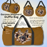 Add Names, German Shepherd Dog Bursting Out of  Duffle Bag<br><div class="desc">Add Both Names to this German Shepherd Dog Bursting Out of Duffle Bag</div>