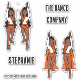 Add Names Majorette / Dancer Stickers Orange Spark