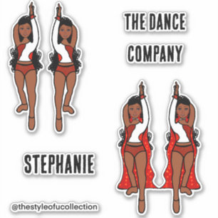 Add Names Majorette / Dancer Stickers Red Spark