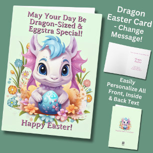 Add Names, May Your Day be Dragon Sized Easter Card