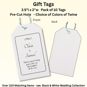 Add Names, & Message, Black White, Gift Tags