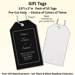 Add Names, & Message, Black White, Gift Tags