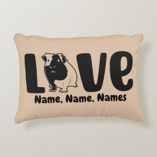 Add Names or Text, Guinea Pig LOVE on    Decorative Cushion