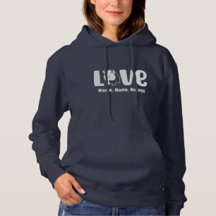 Add Names or Text, Guinea Pig LOVE on Hoodie