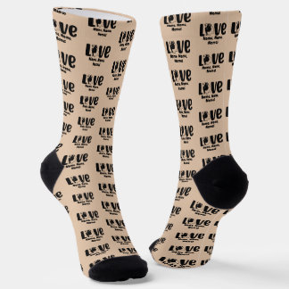 Add Names or Text, Guinea Pig LOVE on Socks