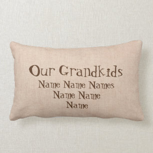 Add Names Our Grandkids, Best Grandparents on Back Lumbar Cushion