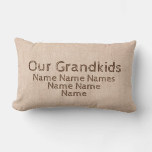 Add Names Our Grandkids, Best Grandparents on Back Lumbar Cushion