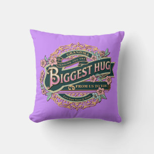 Add NAMES Sending Grandma or Mum the Biggest Hug Cushion