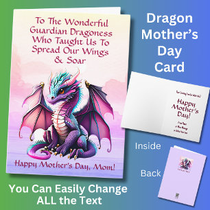 Add Names, To The Wonderful  Guardian Dragoness Card