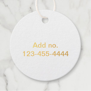 Add number phone number simple minimal business favour tags