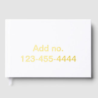 Add number phone number simple minimal business guest book