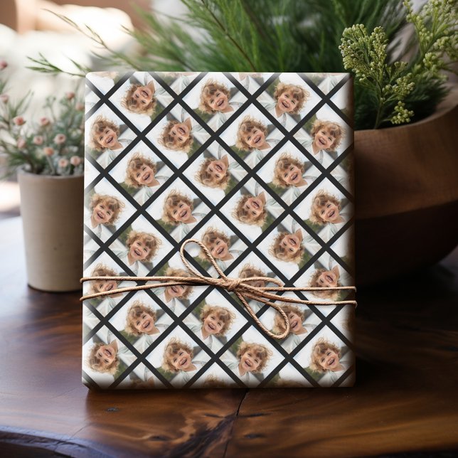 Add One Photo to make a Crazy Collage Wrapping Paper (Personalized Photo Wrapping Paper)
