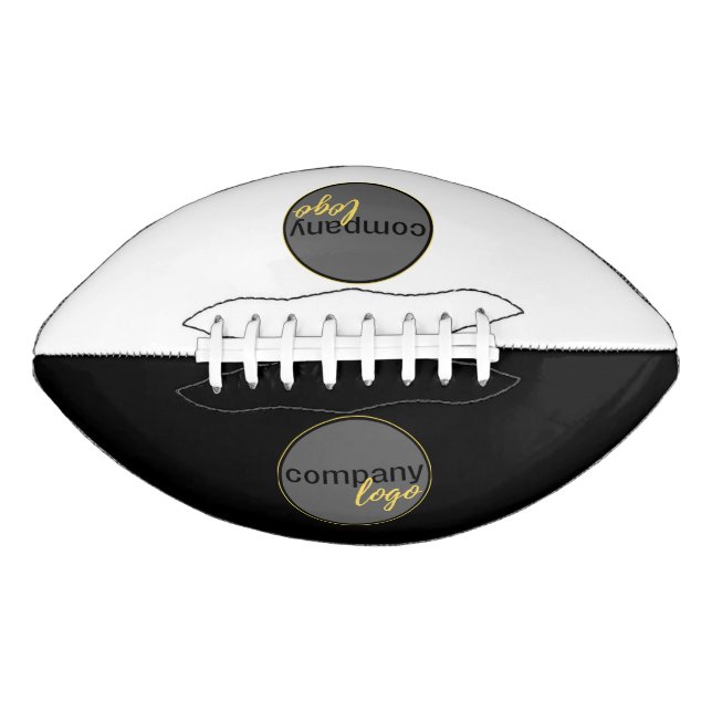 ADD OWN LOGO COMPANY BRANDING WHITE AND BLACK AMERICAN FOOTBALL (Front)