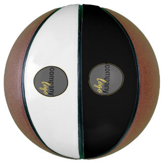 ADD OWN LOGO COMPANY BRANDING WHITE AND BLACK BASKETBALL
