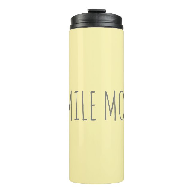 ADD OWN TEXT CUSTOM PRETTY YELLOW SMILE  THERMAL TUMBLER (Front)