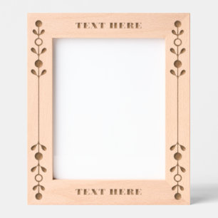 ADD OWN TEXT Floral Etched picture frame 