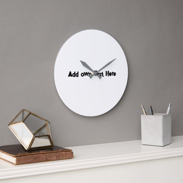Add own text Here Grey Colour Round Acrylic Wall  Large Clock (Office)