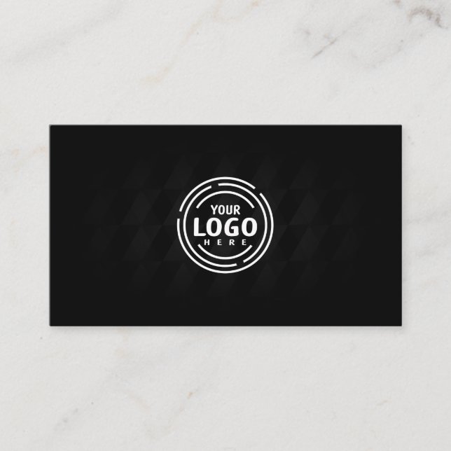Add personalised logo professional black business card (Front)