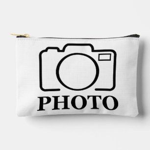 Add Personalised Photo Wedding Modern Cute Elegant Accessory Pouch