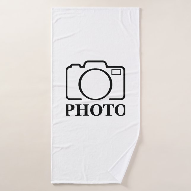 Add Personalised Photo Wedding Modern Cute Elegant Bath Towel (Bath Towel)