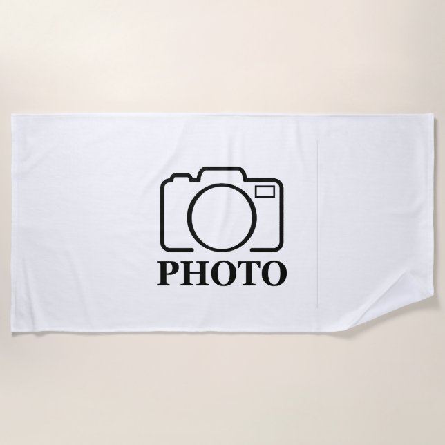 Add Personalised Photo Wedding Modern Cute Elegant Beach Towel (Front)