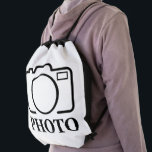 Add Personalised Photo Wedding Modern Cute Elegant Drawstring Bag<br><div class="desc">You can customise it with your photo,  logo or with your text.  You can place them as you like on the customisation page. Modern,  unique,  simple,  or personal,  it's your choice.</div>