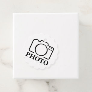 Add Personalised Photo Wedding Modern Cute Elegant Favour Tags