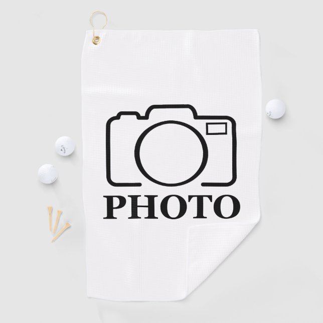 Add Personalised Photo Wedding Modern Cute Elegant Golf Towel (InSitu)