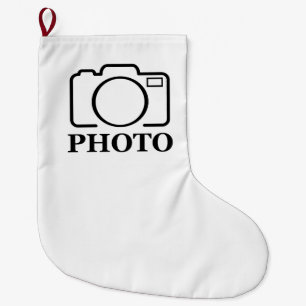 Add Personalised Photo Wedding Modern Cute Elegant Large Christmas Stocking