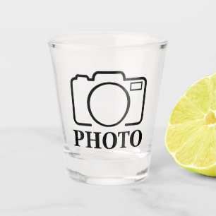 Add Personalised Photo Wedding Modern Cute Elegant Shot Glass