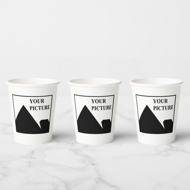Add Personalised Picture Business Company Name Paper Cups (Multi)