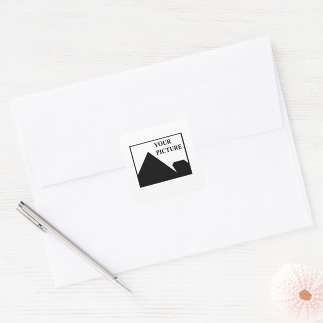 Add Personalised Picture Business Company Name Square Sticker (Envelope)
