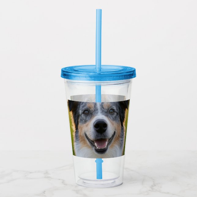 Add Pet Photo Customise Acrylic Tumbler (Front)