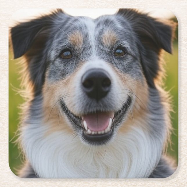 Add Pet Photo Customise Square Paper Coaster (Front)