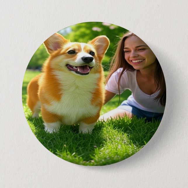 Add Pet Photo Personalise Customise 7.5 Cm Round Badge (Front)