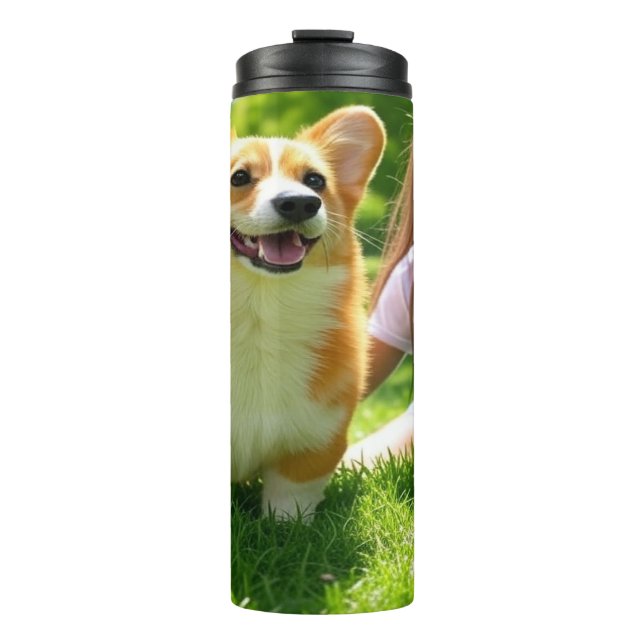Add Pet Photo Personalise Customise Thermal Tumbler (Front)