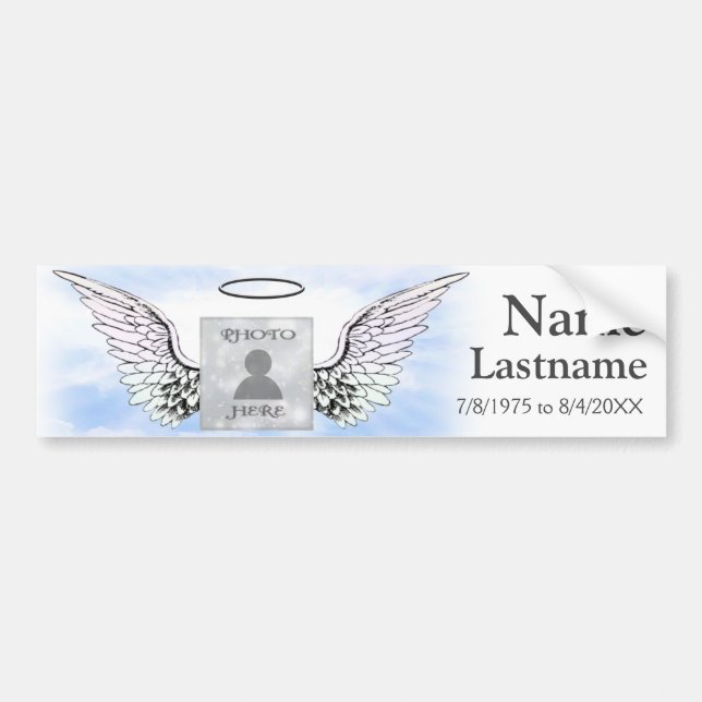 Add Photo and Name | Memorial Bumper Sticker (Front)