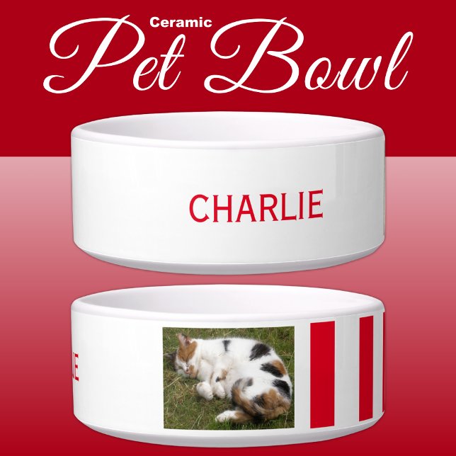 Add photo and name white and red bowl (Creator Uploaded)