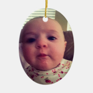 Add Photo Baby Girl Christmas Tree Ornament